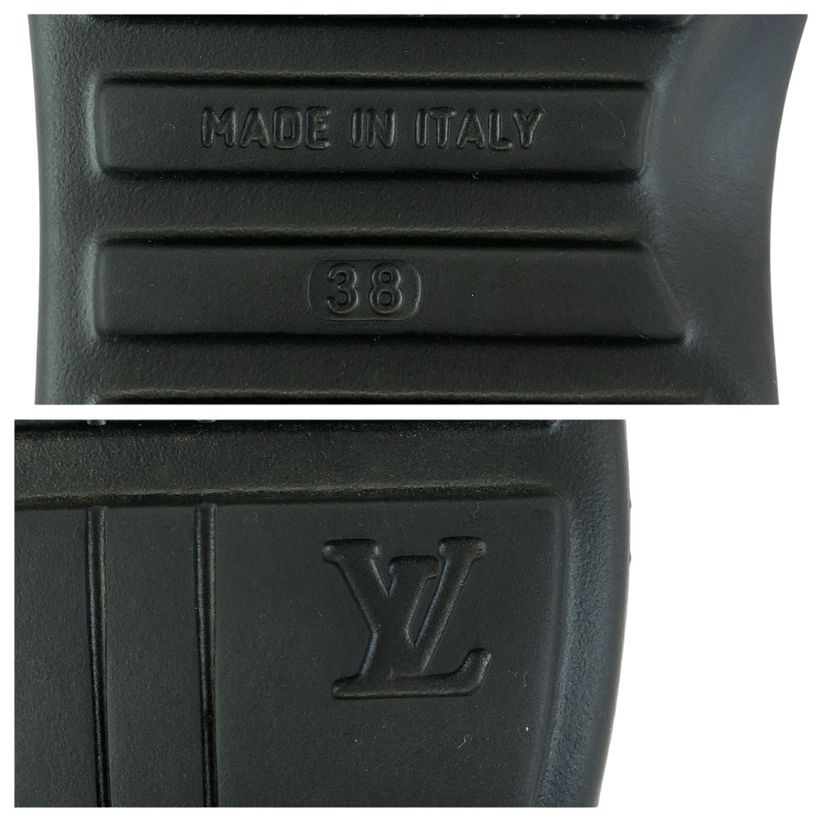 23217
LOUIS VUITTON ルイヴィトン モノグラム マルチカラー サイズ38 ブラック 黒 ゴールド金具 ラバー ビーチサンダル 男女兼用 レディース ABP35