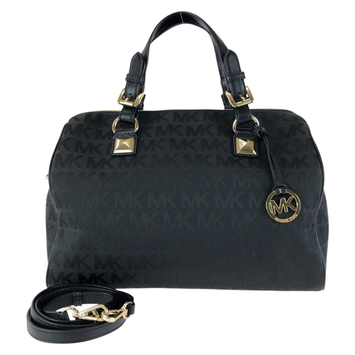 23218
Michael Kors マイケルコース 2way ブラック 黒 ゴールド金具 キャンバス / レザー 35F6GGYS3J トートバッグ ミニボストンバッグ ショルダーバッグ レディース A16