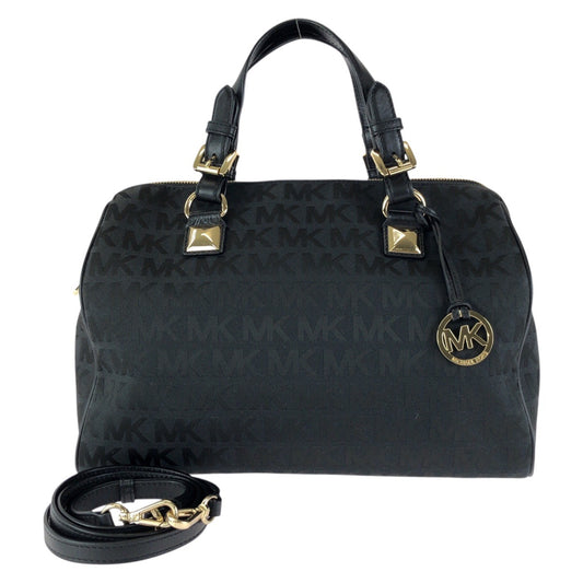 23218
Michael Kors マイケルコース 2way ブラック 黒 ゴールド金具 キャンバス / レザー 35F6GGYS3J トートバッグ ミニボストンバッグ ショルダーバッグ レディース A16