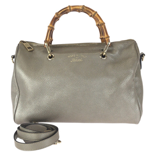 23223
GUCCI グッチ バンブー ショッパー ２way シャンパンゴールド ゴールド金具 レザー 353124 ショルダーバッグ ミニボストンバッグ レディース ABP58