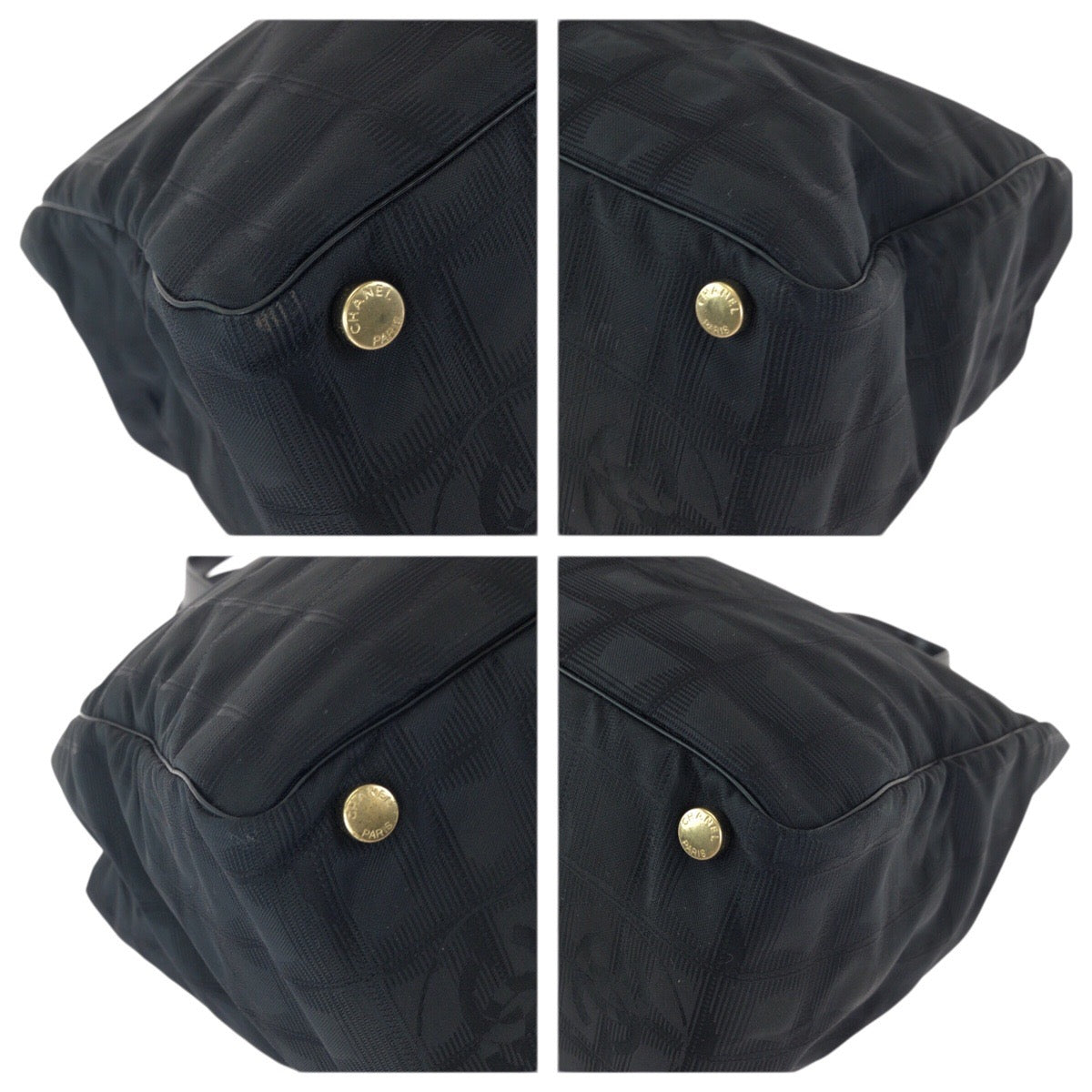 23225
CHANEL シャネル ヴィンテージ ニュートラベルライン MM ブラック 黒 ゴールド金具 ナイロン / レザー トートバッグ ショルダーバッグ レディース ABP52