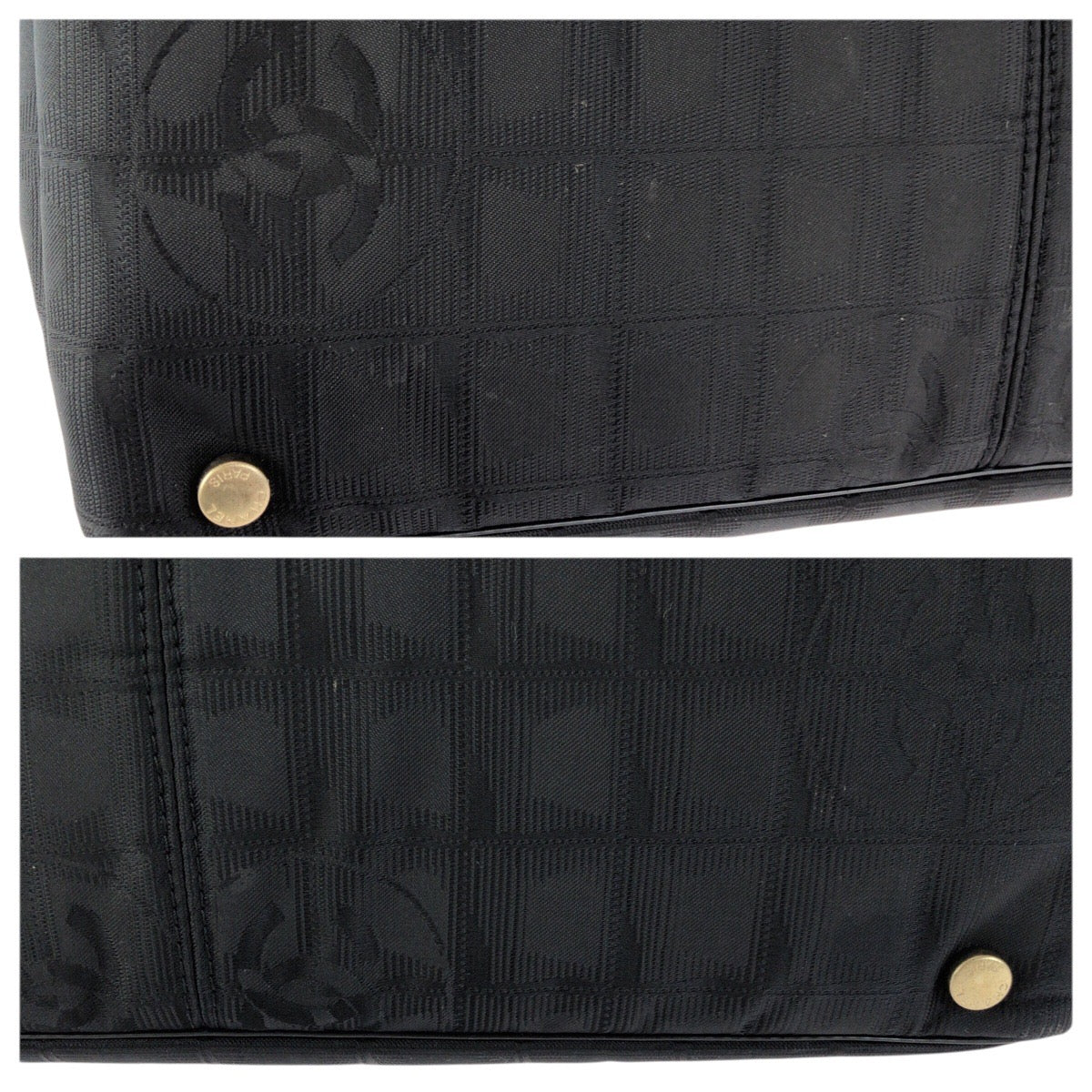 23225
CHANEL シャネル ヴィンテージ ニュートラベルライン MM ブラック 黒 ゴールド金具 ナイロン / レザー トートバッグ ショルダーバッグ レディース ABP52