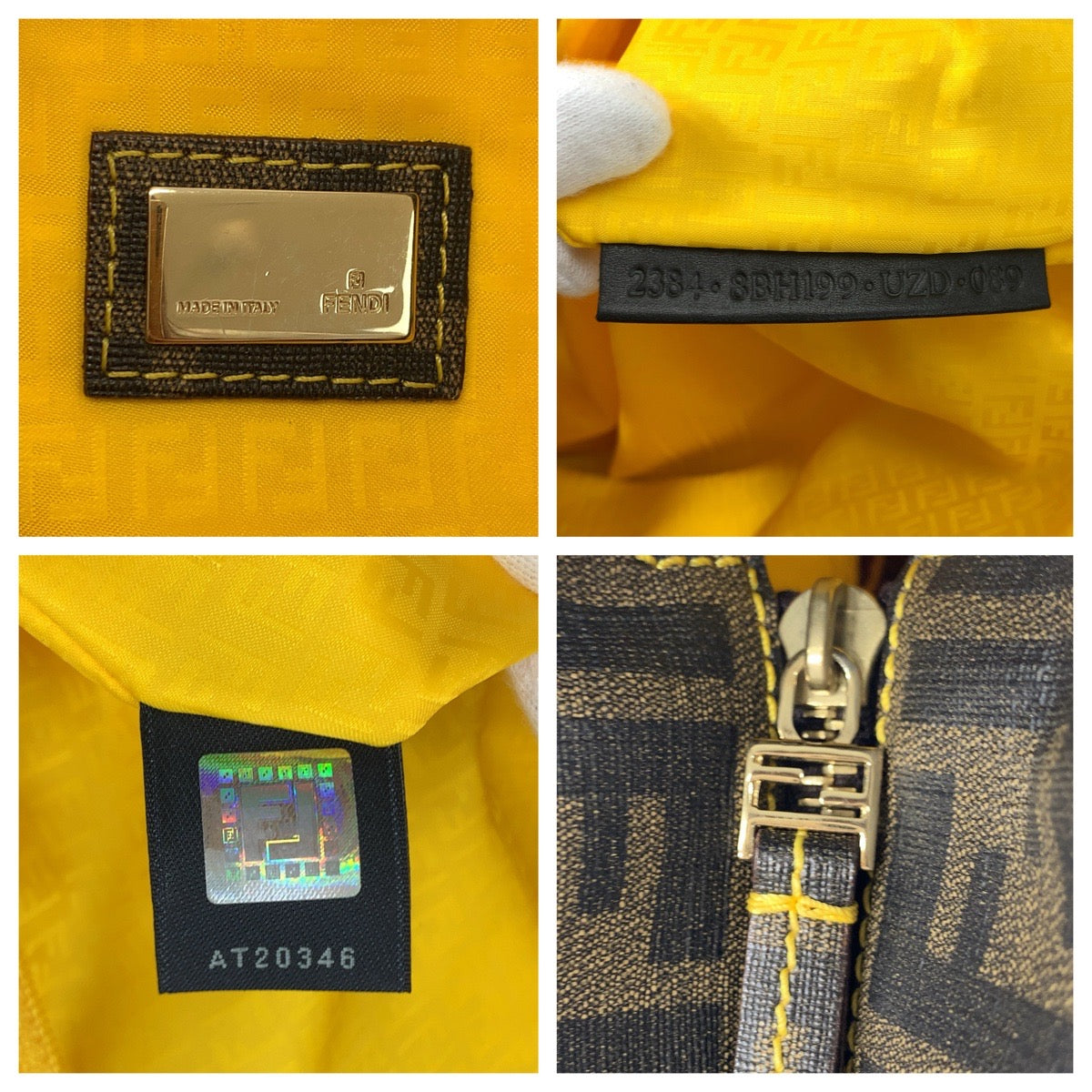 23226
FENDI フェンディ ズッカ ブラウン イエロー ゴールド金具 PVC 8BH199 トートバッグ ショルダーバッグ レディース ABP58