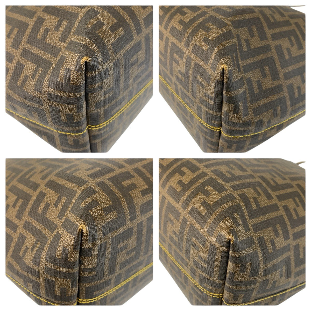 23226
FENDI フェンディ ズッカ ブラウン イエロー ゴールド金具 PVC 8BH199 トートバッグ ショルダーバッグ レディース ABP58
