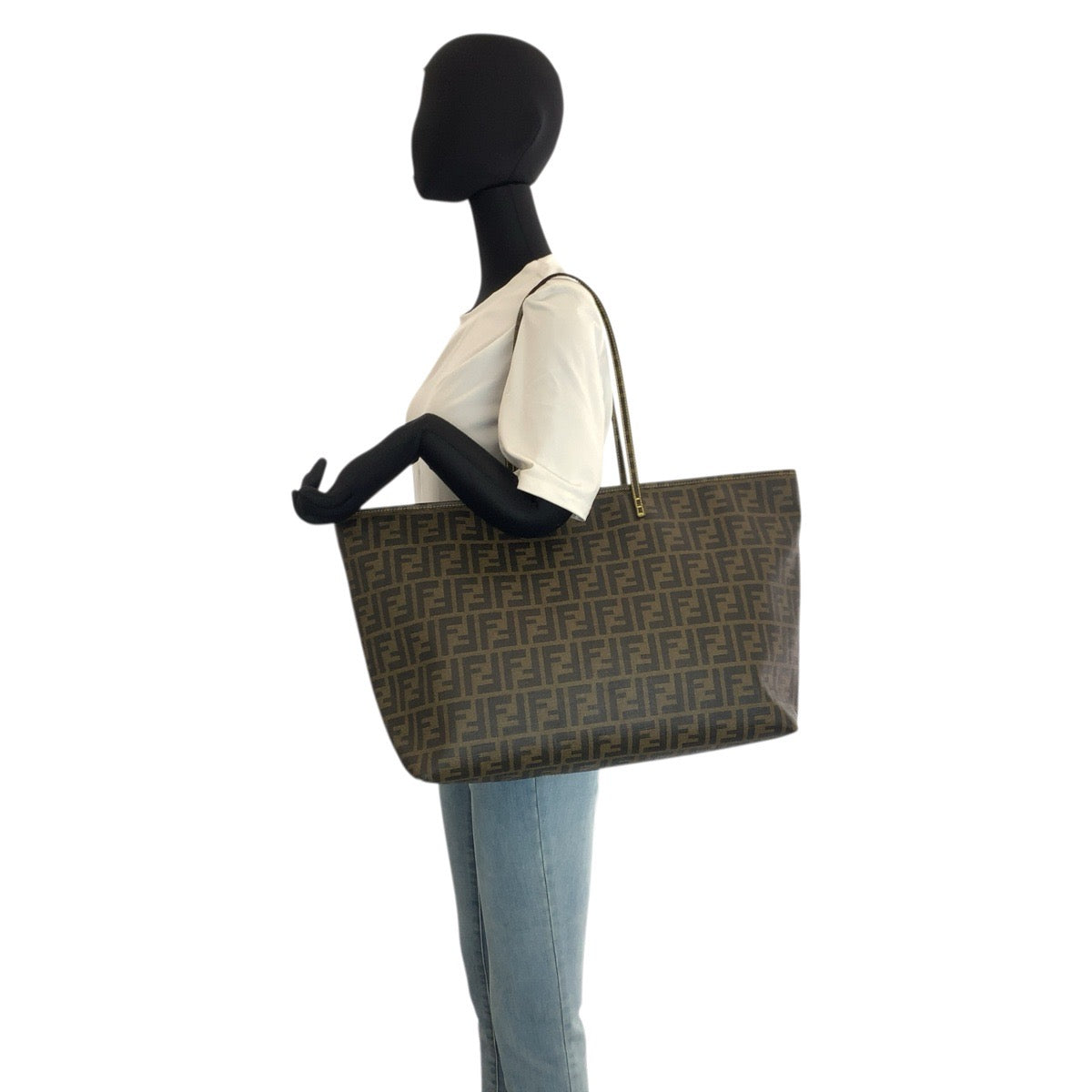 23226
FENDI フェンディ ズッカ ブラウン イエロー ゴールド金具 PVC 8BH199 トートバッグ ショルダーバッグ レディース ABP58