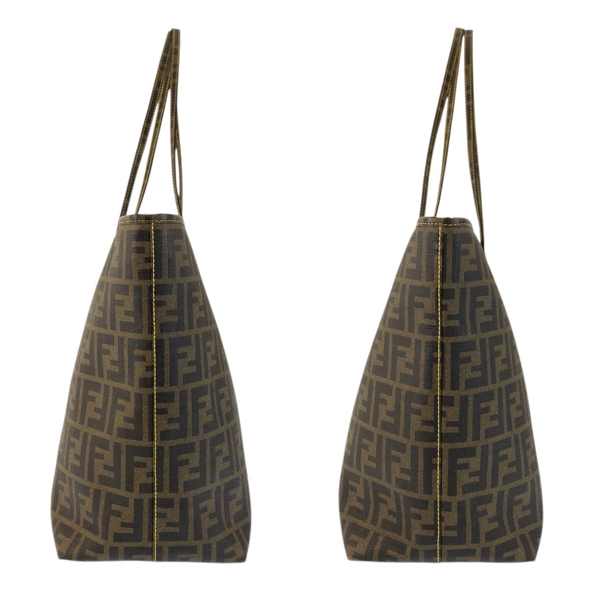 23226
FENDI フェンディ ズッカ ブラウン イエロー ゴールド金具 PVC 8BH199 トートバッグ ショルダーバッグ レディース ABP58