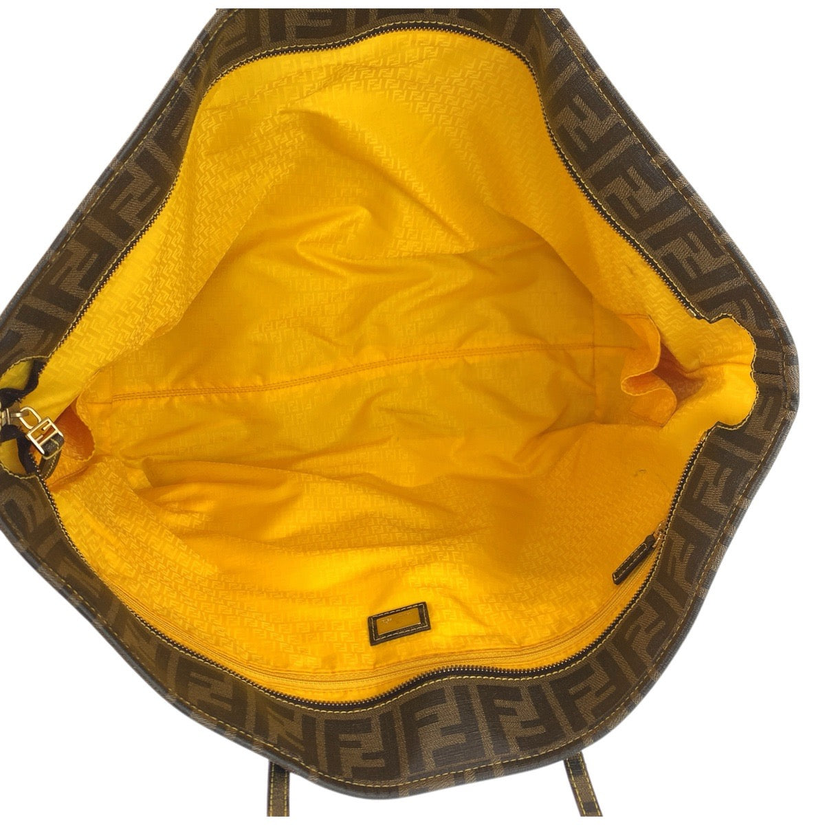 23226
FENDI フェンディ ズッカ ブラウン イエロー ゴールド金具 PVC 8BH199 トートバッグ ショルダーバッグ レディース ABP58