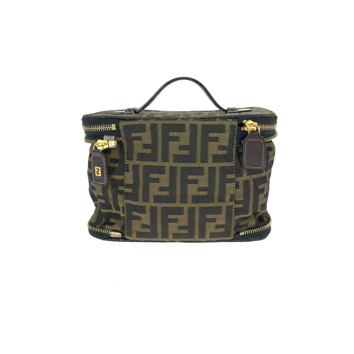 23228
FENDI フェンディ ズッカ ブラウン ゴールド金具 キャンバス 26554 ハンドバッグ バニティバッグ 化粧ポーチ レディース AB21