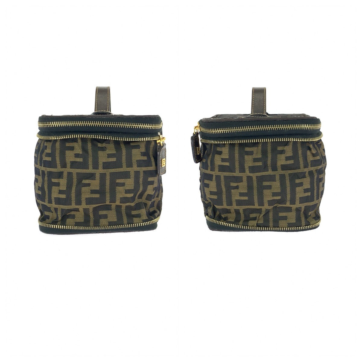 23228
FENDI フェンディ ズッカ ブラウン ゴールド金具 キャンバス 26554 ハンドバッグ バニティバッグ 化粧ポーチ レディース AB21