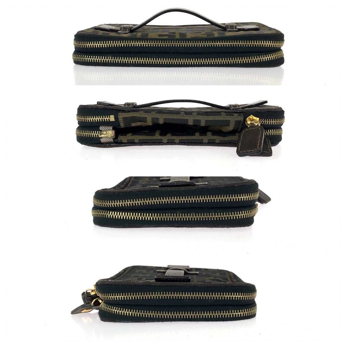 23228
FENDI フェンディ ズッカ ブラウン ゴールド金具 キャンバス 26554 ハンドバッグ バニティバッグ 化粧ポーチ レディース AB21