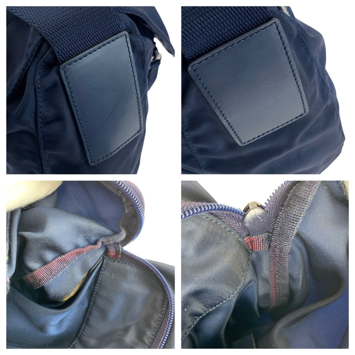 23234
PRADA プラダ テスート 三角ロゴプレート ネイビー シルバー金具 ナイロン / レザー バックパック デイパック レディース ABP35