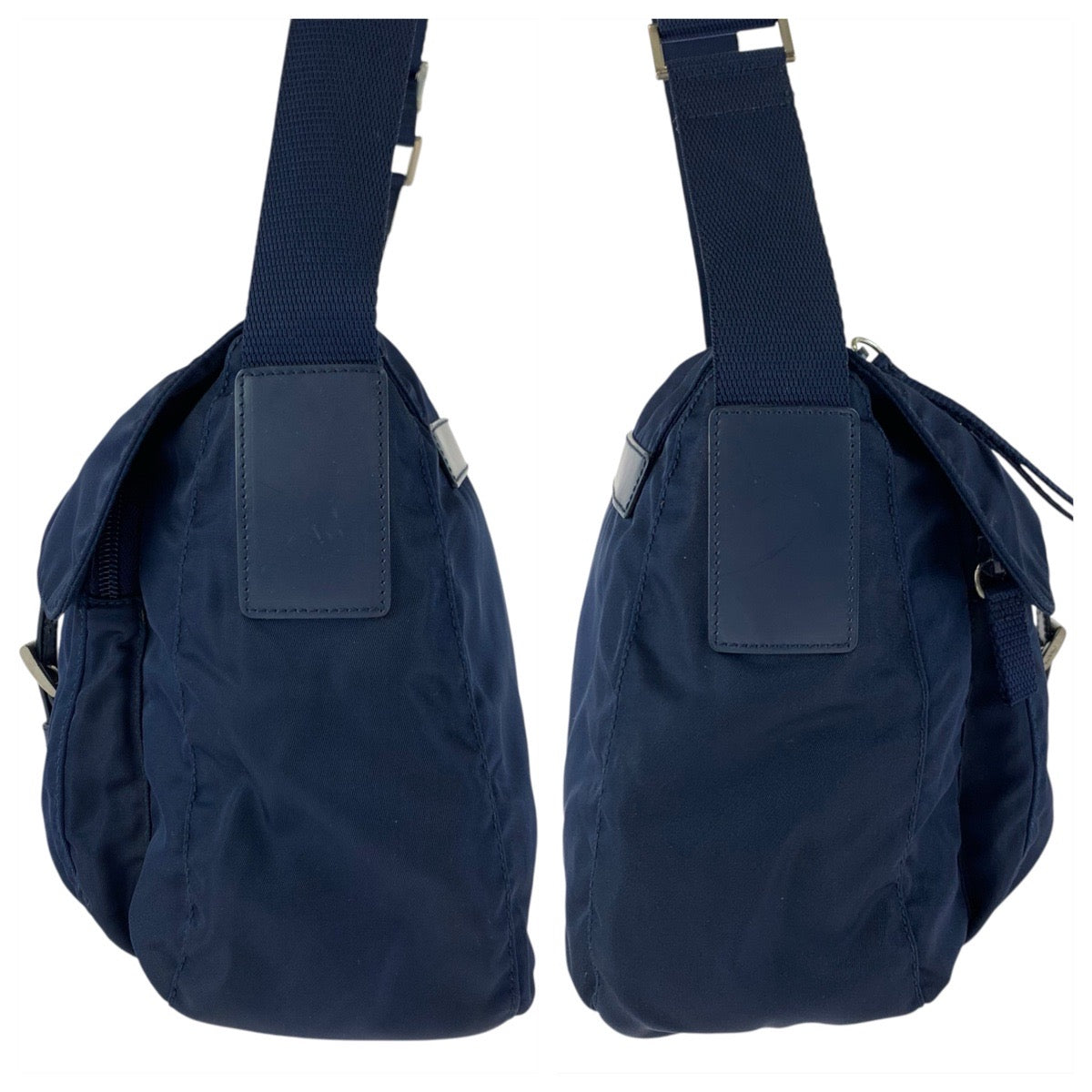 23234
PRADA プラダ テスート 三角ロゴプレート ネイビー シルバー金具 ナイロン / レザー バックパック デイパック レディース ABP35