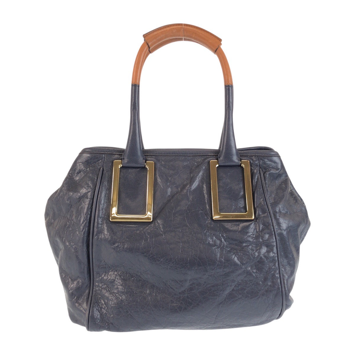 23235
Chloe クロエ ネイビー ブラウン ゴールド金具 レザー 02 12 50 65 トートバッグ ショルダーバッグ レディース ABP28