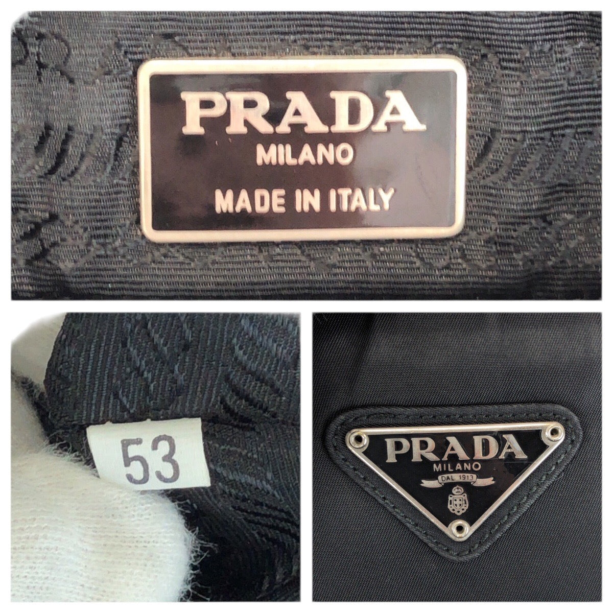 23236
PRADA プラダ テスート 三角ロゴプレート ブラック 黒 シルバー金具 ナイロン トートバッグ ショルダーバッグ レディース ABP35