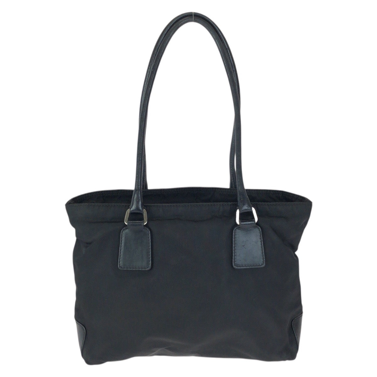 23238
PRADA プラダ テスート 三角ロゴプレート ブラック 黒 シルバー金具 ナイロン / レザー トートバッグ ショルダーバッグ レディース B28