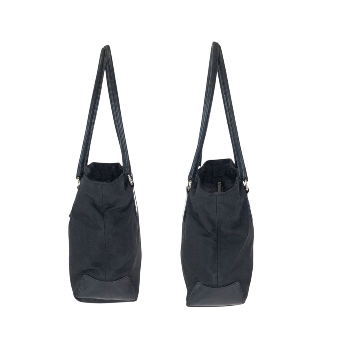 23238
PRADA プラダ テスート 三角ロゴプレート ブラック 黒 シルバー金具 ナイロン / レザー トートバッグ ショルダーバッグ レディース B28
