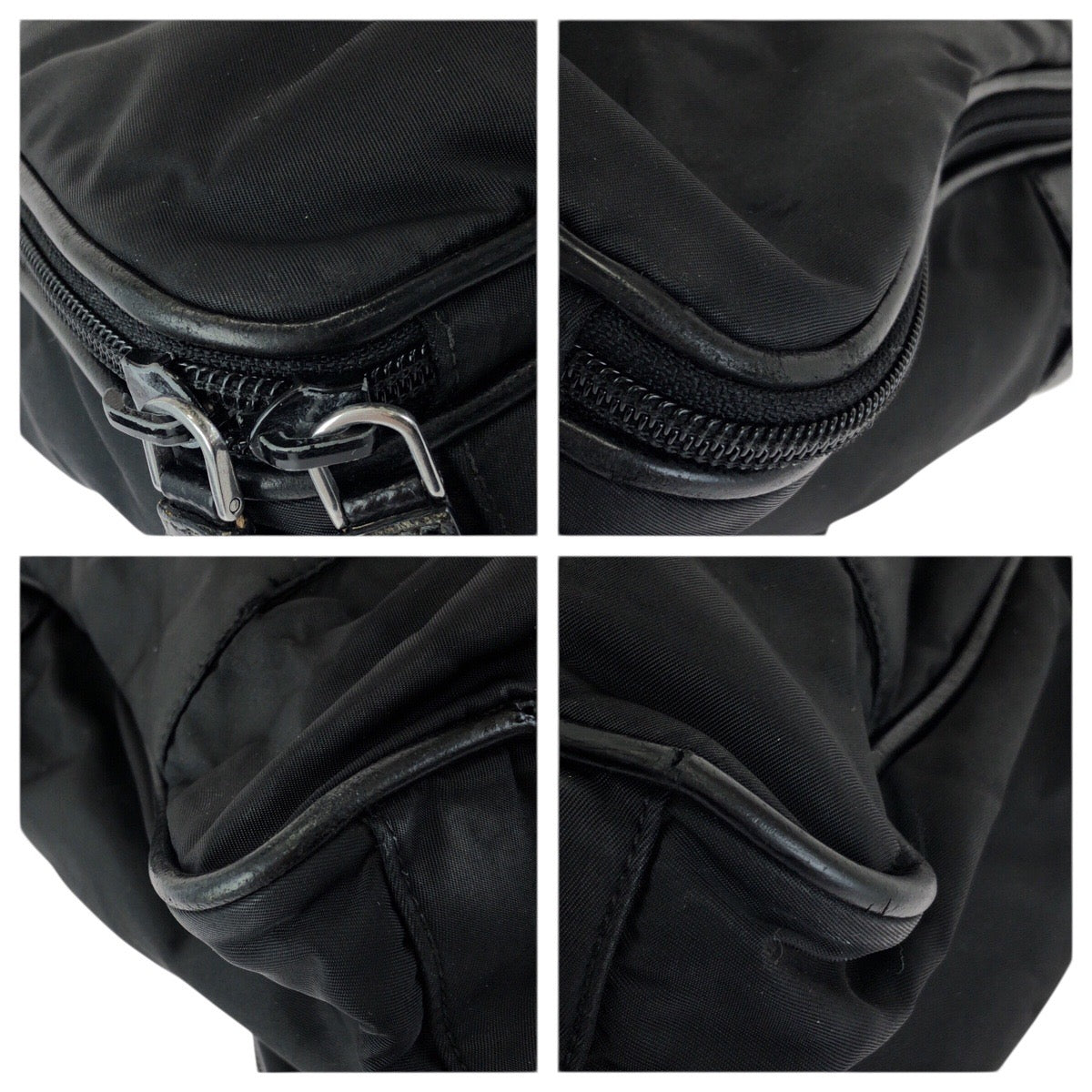 23239
PRADA プラダ テスート サフィアーノ 三角ロゴプレート ブラック 黒 シルバー金具 ナイロン / レザー ビジネスバッグ ブリーフケース ショルダーバッグ メンズ AB35