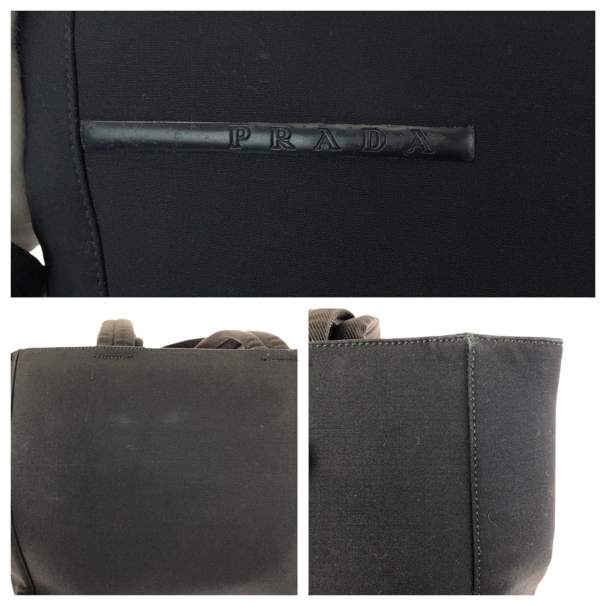 23242
PRADA SPORTS プラダスポーツ ブラック 黒 シルバー金具 ナイロン トートバッグ ショルダーバッグ レディース ABP35