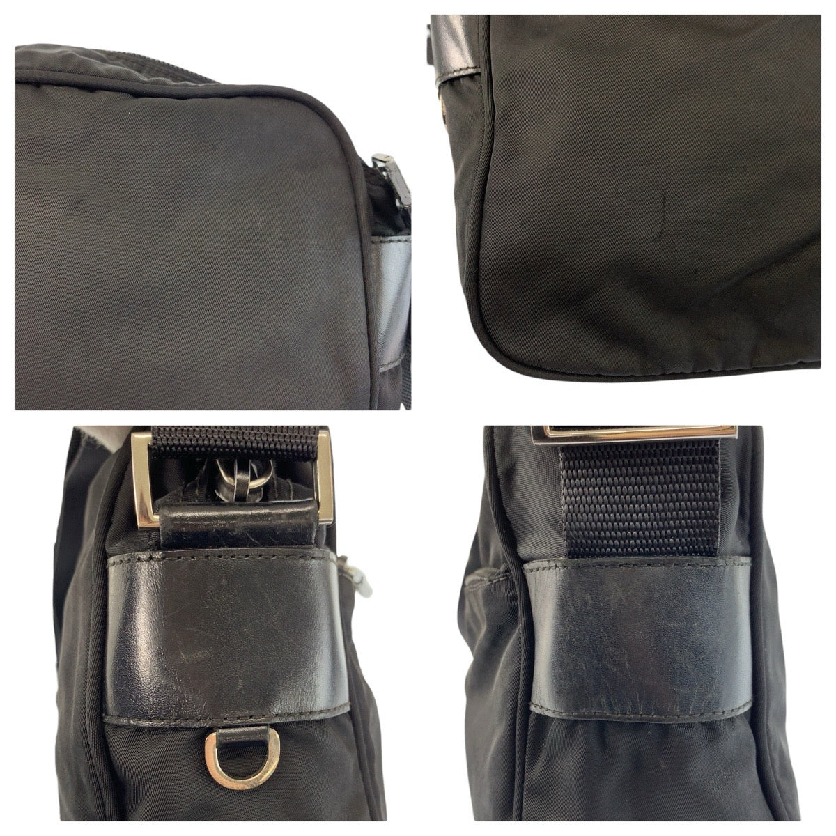 23244
PRADA プラダ テスート 三角ロゴプレート ブラック 黒 シルバー金具 ナイロン ショルダーバッグ ポシェット レディース AB36