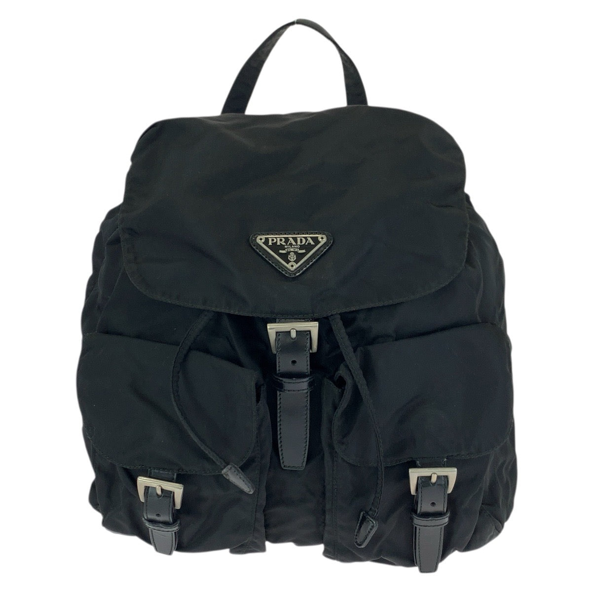 23245
PRADA プラダ テスート 三角ロゴプレート ブラック 黒 シルバー金具 ナイロン / レザー リュック・デイパック バックパック レディース ABP48