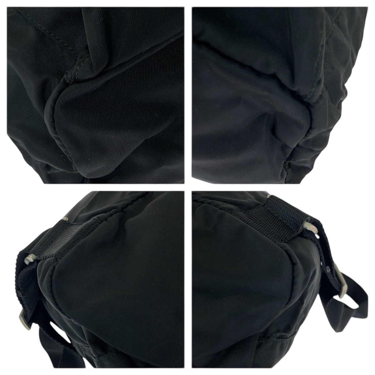 23245
PRADA プラダ テスート 三角ロゴプレート ブラック 黒 シルバー金具 ナイロン / レザー リュック・デイパック バックパック レディース ABP48