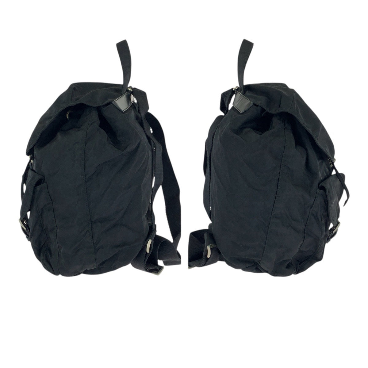 23245
PRADA プラダ テスート 三角ロゴプレート ブラック 黒 シルバー金具 ナイロン / レザー リュック・デイパック バックパック レディース ABP48