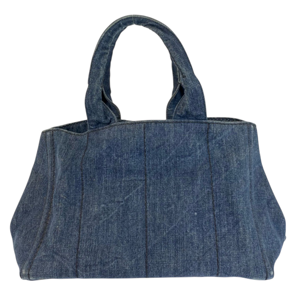 23246
PRADA プラダ カナパ 三角ロゴプレート ブルー デニム ハンドバッグ トートバッグ レディース ABP45