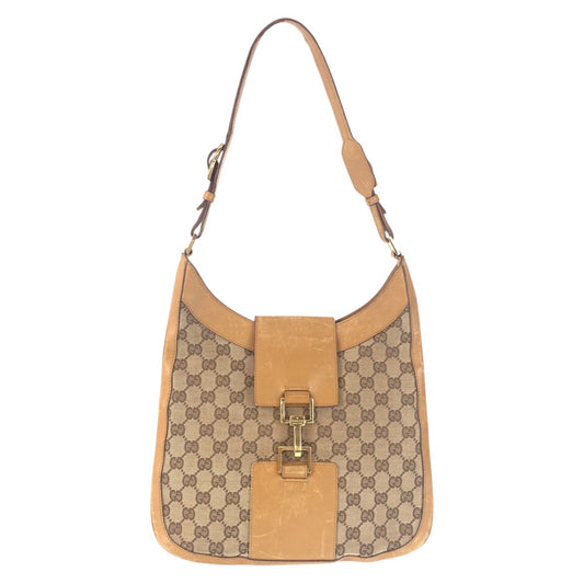 23251
GUCCI グッチ ベージュ ゴールド金具 GGキャンバス / レザー 001 4129 ショルダーバッグ レディース AB28