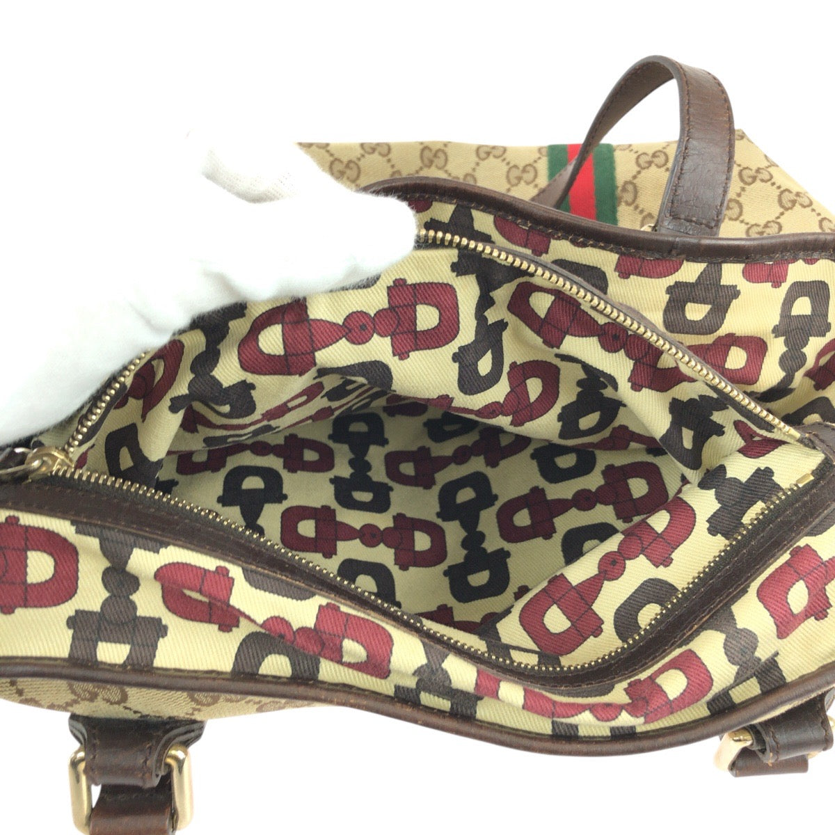23252
GUCCI グッチ シェリーライン ベージュ ブラウン ゴールド金具 GGキャンバス / レザー 139260 トートバッグ ショルダーバッグ レディース AB28