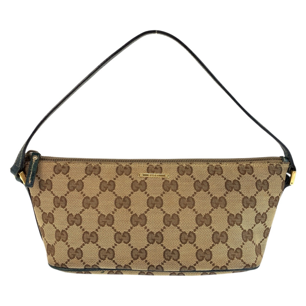 23253
GUCCI グッチ ベージュ ネイビー ゴールド金具 GGキャンバス 07198 ハンドバッグ アクセサリーポーチ レディース AB28