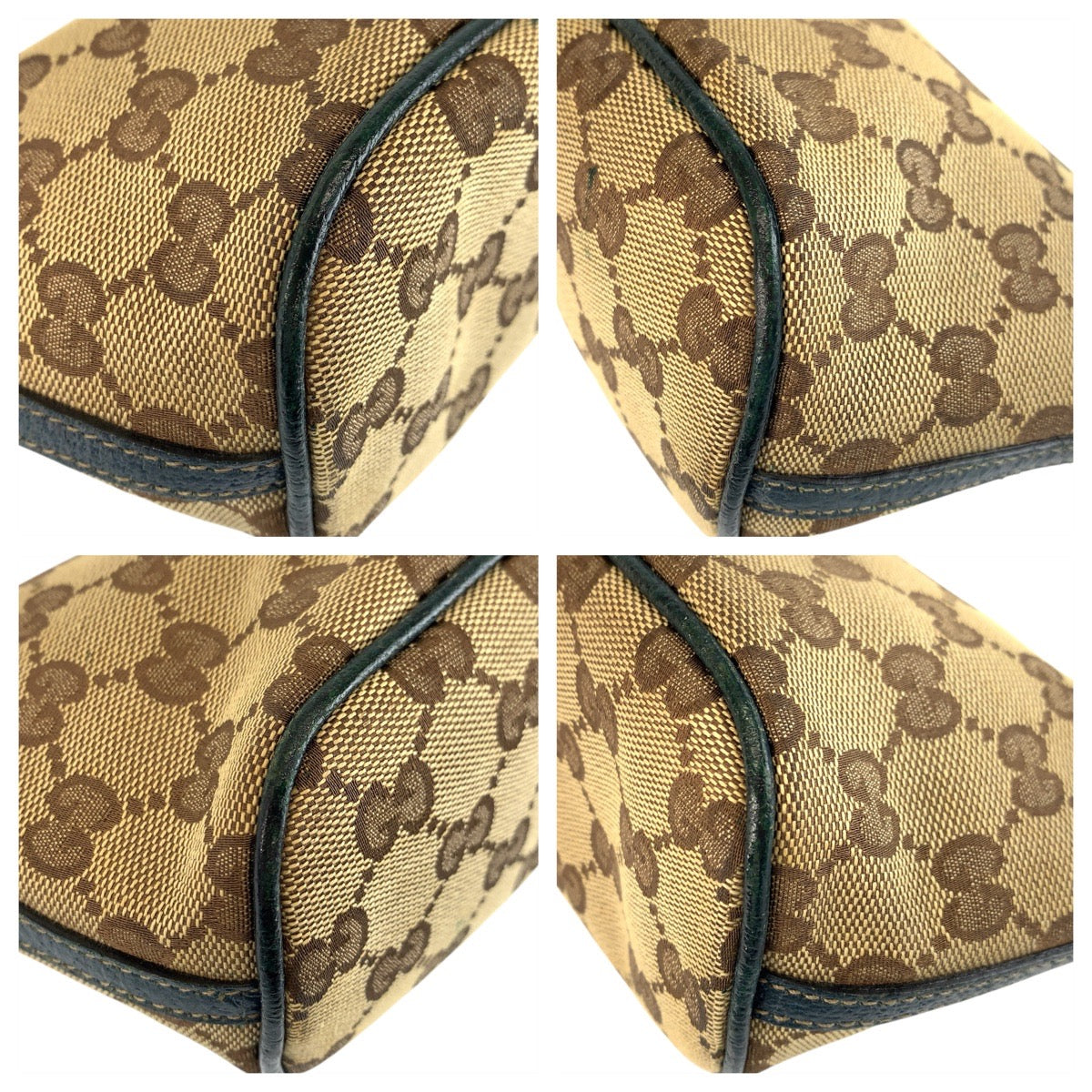 23253
GUCCI グッチ ベージュ ネイビー ゴールド金具 GGキャンバス 07198 ハンドバッグ アクセサリーポーチ レディース AB28