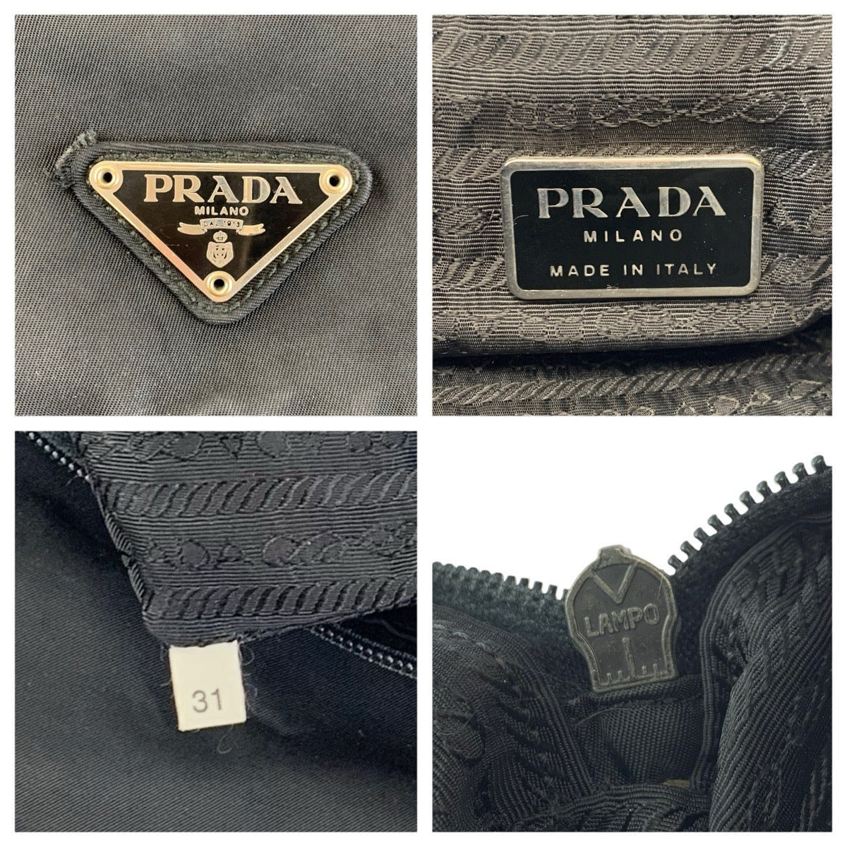 23256
PRADA Tessuto Triangle Logo Plate Black Silver Hardware Nylon Shoulder Bag Messenger Bag Ladies AB35