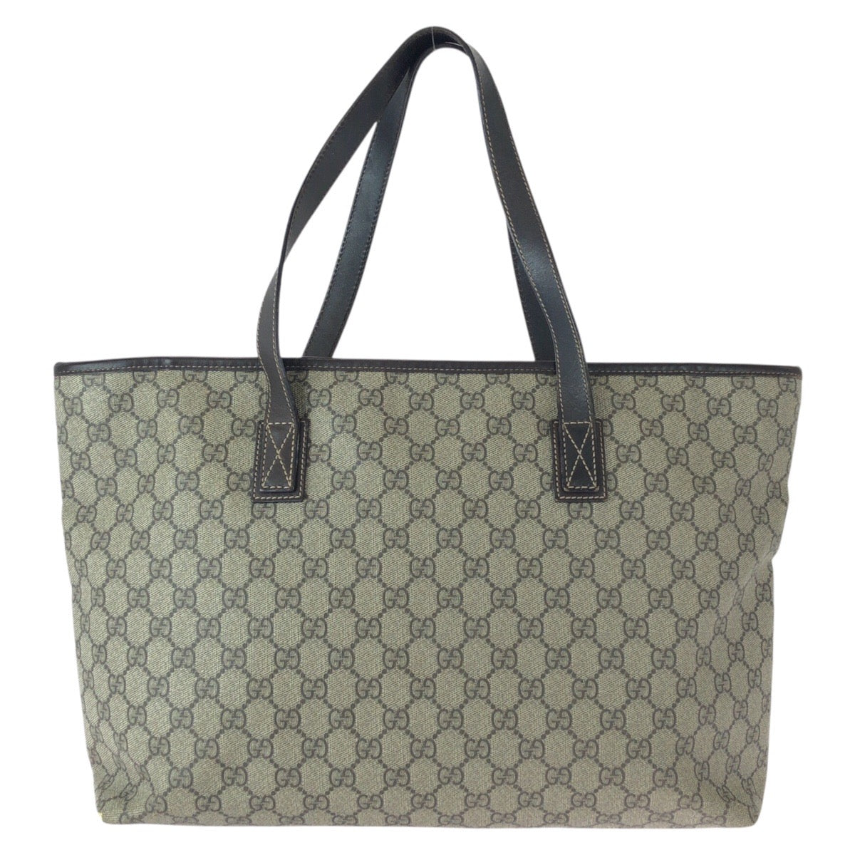 23259
GUCCI グッチ ベージュ ブラウン ゴールド金具 GGスプリームキャンバス / レザー 211137 トートバッグ ショルダーバッグ レディース AB28