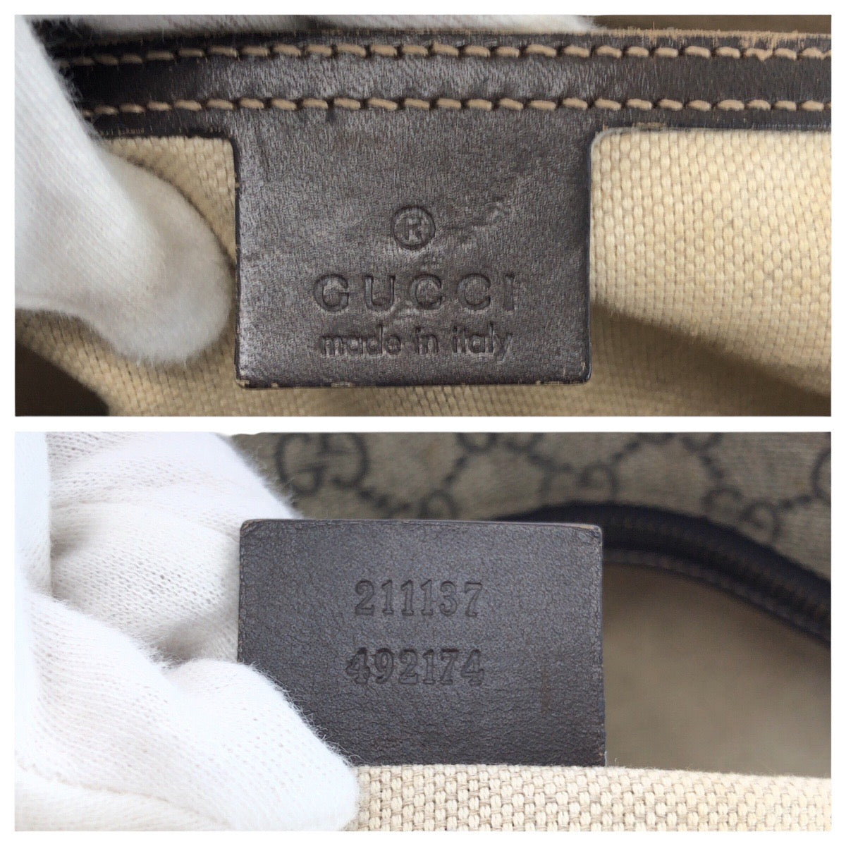 23259
GUCCI グッチ ベージュ ブラウン ゴールド金具 GGスプリームキャンバス / レザー 211137 トートバッグ ショルダーバッグ レディース AB28