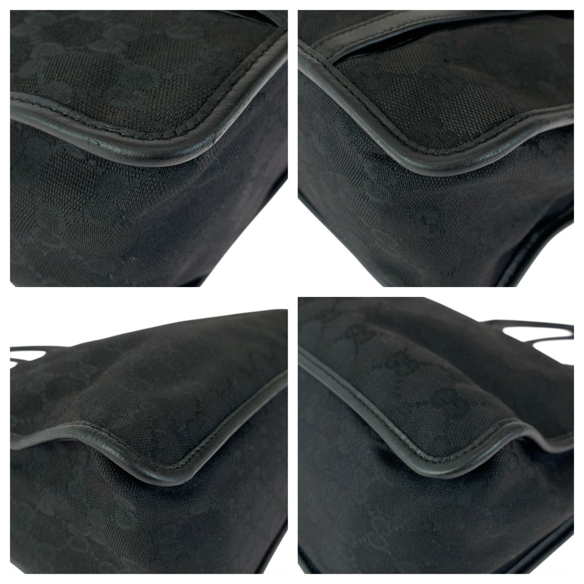 23264
GUCCI グッチ ブラック 黒 シルバー金具 GGキャンバス / レザー 000 0854 トートバッグ ハンドバッグ レディース ABP35