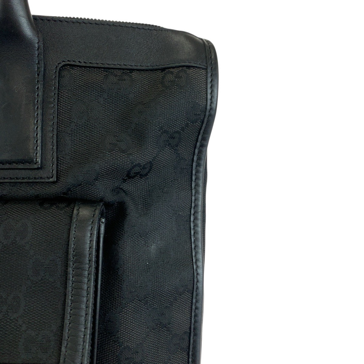 23264
GUCCI グッチ ブラック 黒 シルバー金具 GGキャンバス / レザー 000 0854 トートバッグ ハンドバッグ レディース ABP35