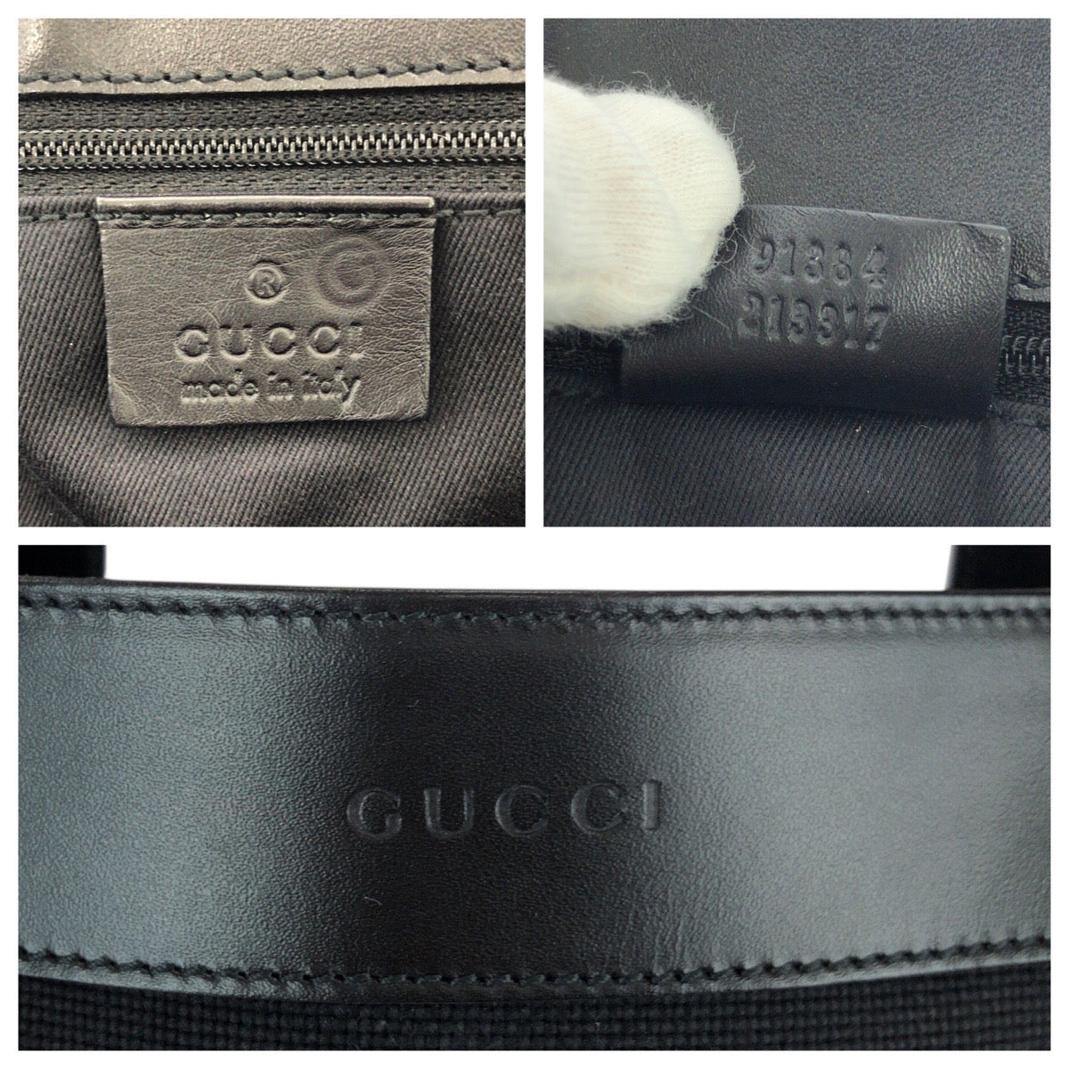 23267
GUCCI グッチ ブラック 黒 シルバー金具 キャンバス / レザー 91384 トートバッグ ビジネスバッグ ショルダーバッグ メンズ ABP42