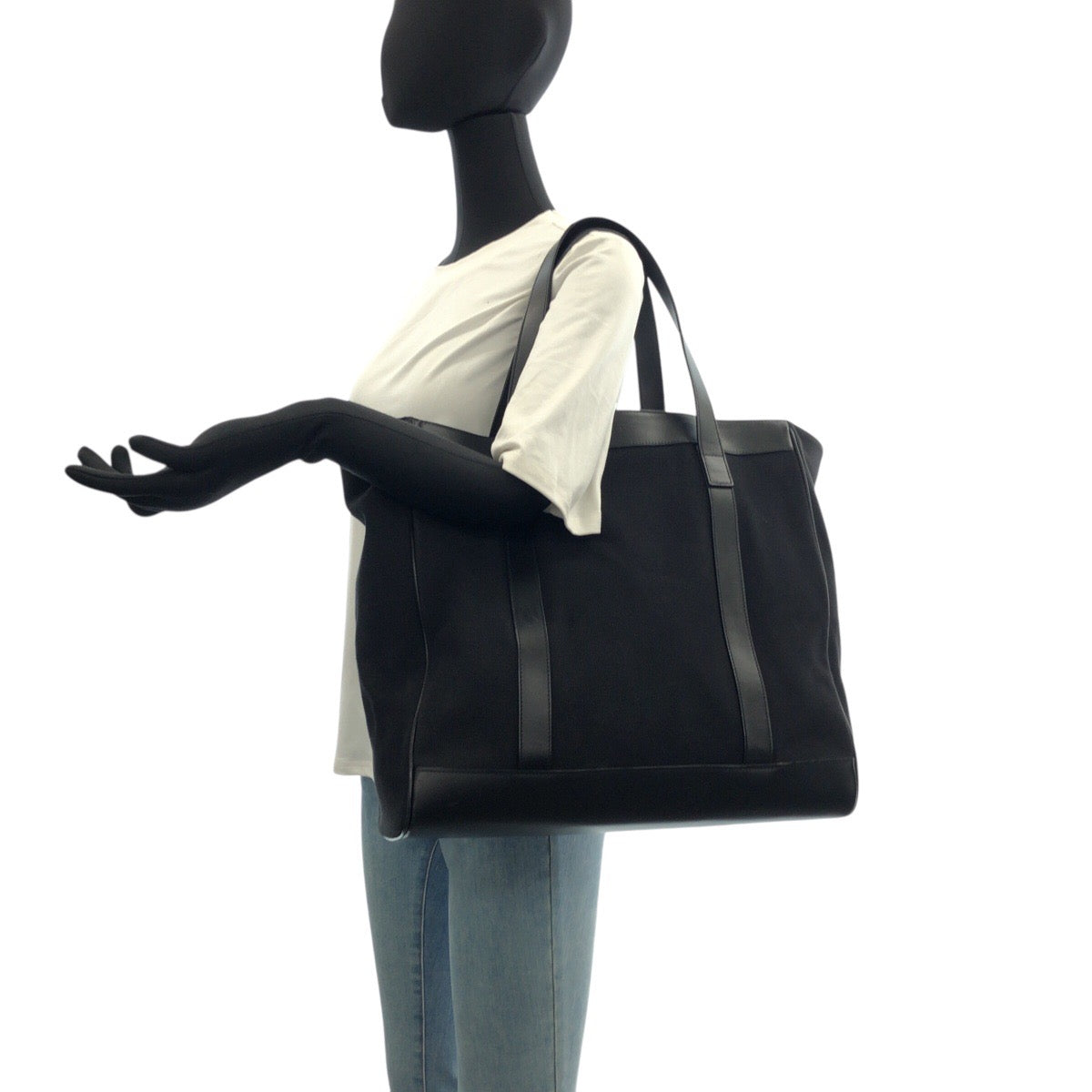 23267
GUCCI グッチ ブラック 黒 シルバー金具 キャンバス / レザー 91384 トートバッグ ビジネスバッグ ショルダーバッグ メンズ ABP42