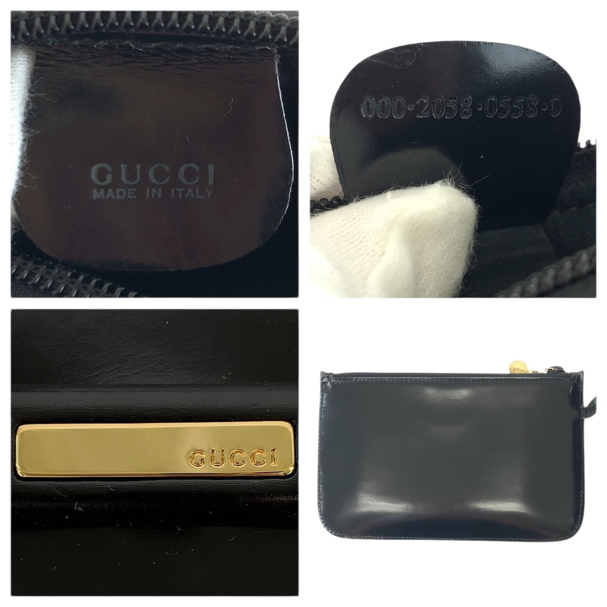 23271
GUCCI グッチ ヴィンテージ ブラック 黒 ゴールド金具 エナメル 000 2058 0558 0 ハンドバッグ レディース AB35