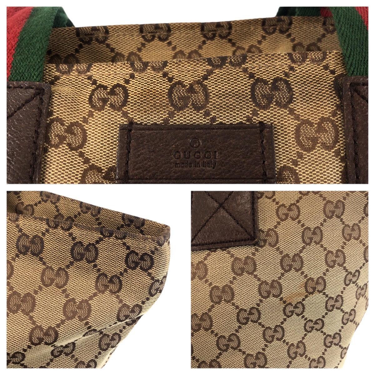 23272
GUCCI グッチ シェリーライン ベージュ ブラウン ガンメタ金具 GGキャンバス / レザー 131230 トートバッグ ショルダーバッグ レディース AB35