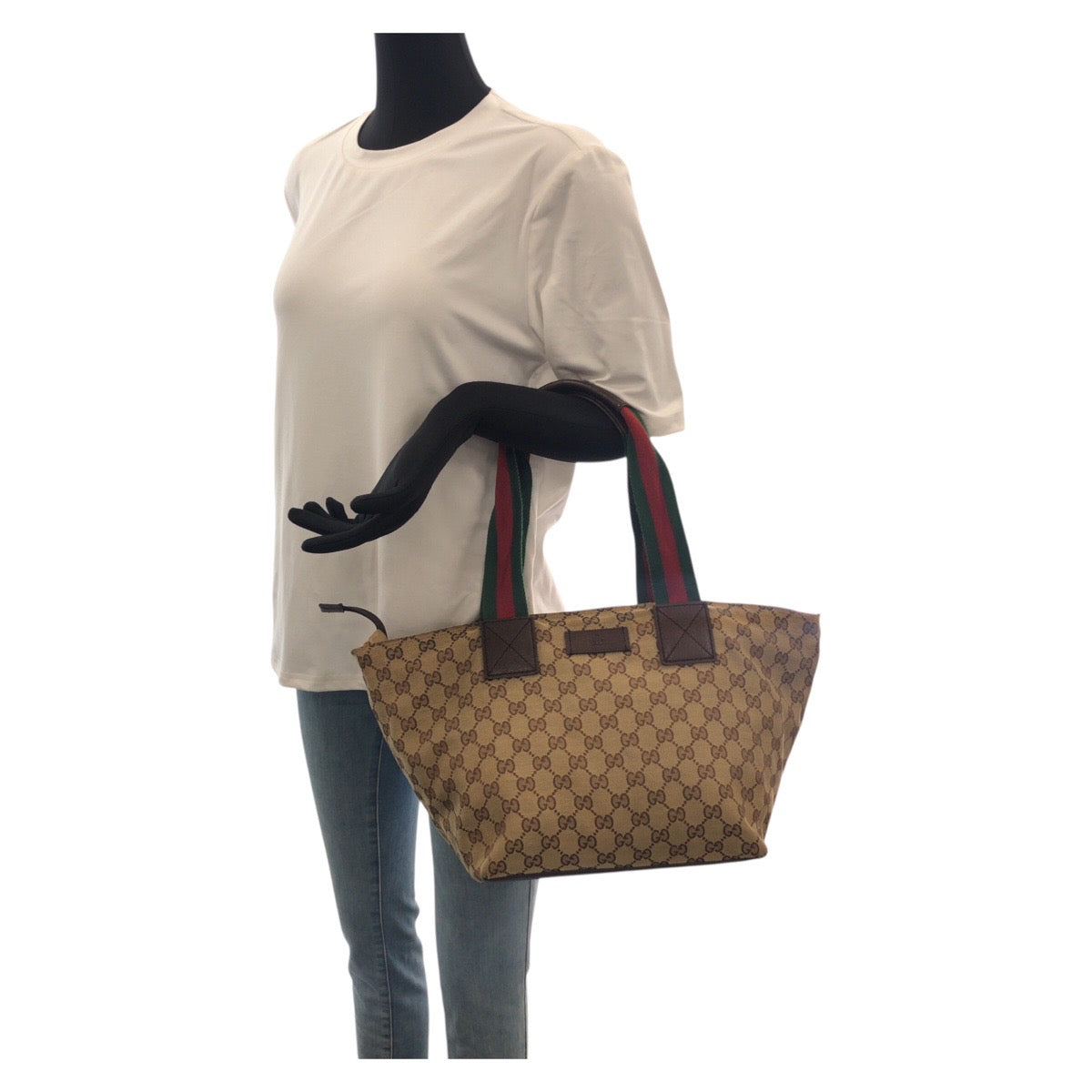 23272
GUCCI グッチ シェリーライン ベージュ ブラウン ガンメタ金具 GGキャンバス / レザー 131230 トートバッグ ショルダーバッグ レディース AB35