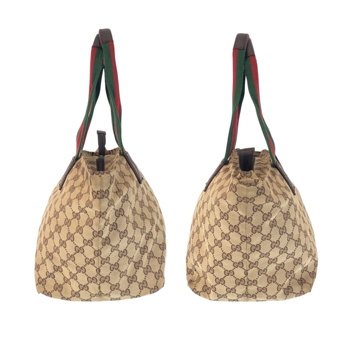 23272
GUCCI グッチ シェリーライン ベージュ ブラウン ガンメタ金具 GGキャンバス / レザー 131230 トートバッグ ショルダーバッグ レディース AB35