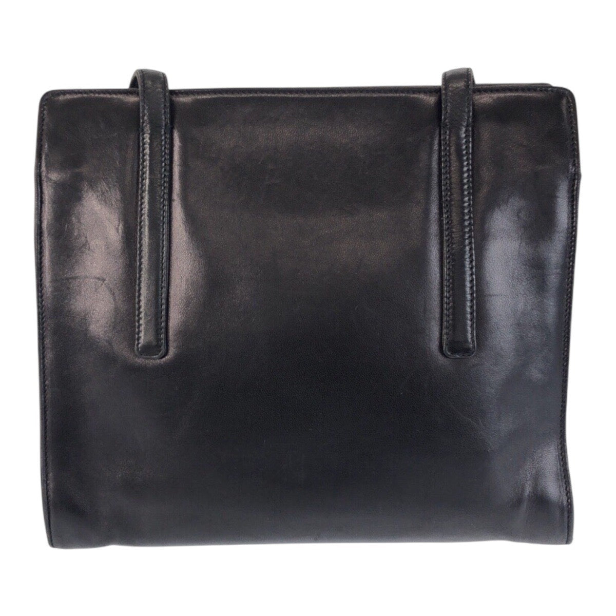 23273
PRADA プラダ ブラック 黒 シルバー金具 レザー ショルダーバッグ トートバッグ レディース ABP28