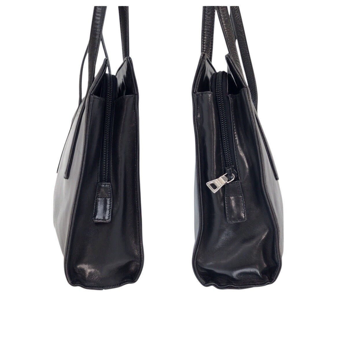 23273
PRADA プラダ ブラック 黒 シルバー金具 レザー ショルダーバッグ トートバッグ レディース ABP28