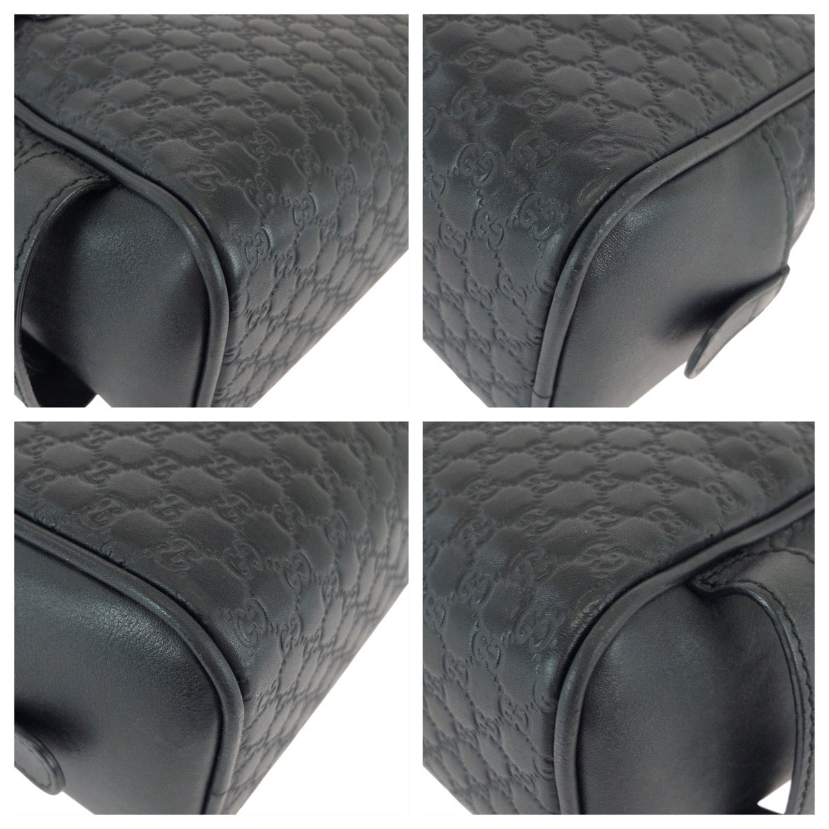 23275
GUCCI グッチ マイクログッチシマ ブラック 黒 シルバー金具 レザー 419775 クラッチバッグ セカンドバッグ メンズ AB28