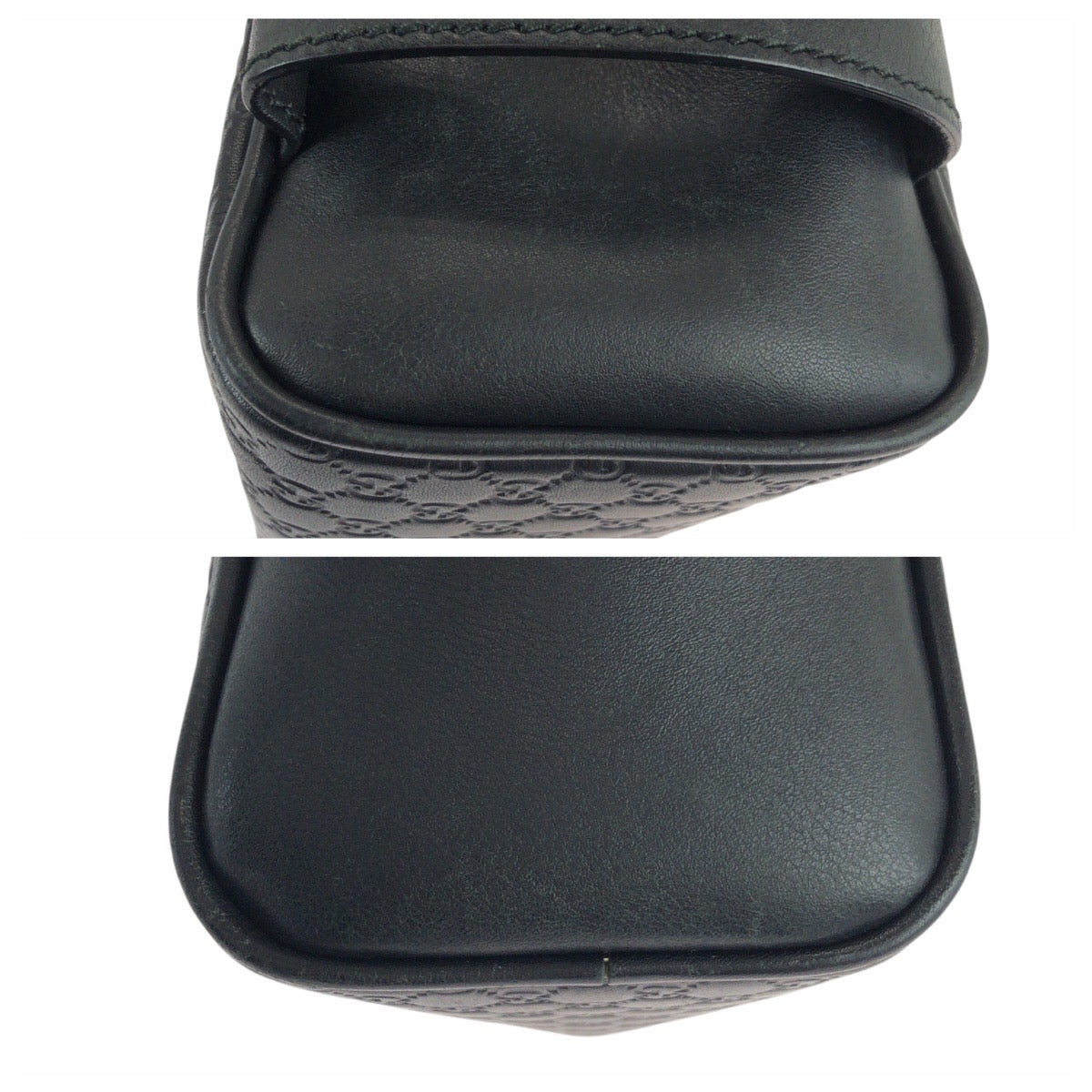 23275
GUCCI グッチ マイクログッチシマ ブラック 黒 シルバー金具 レザー 419775 クラッチバッグ セカンドバッグ メンズ AB28