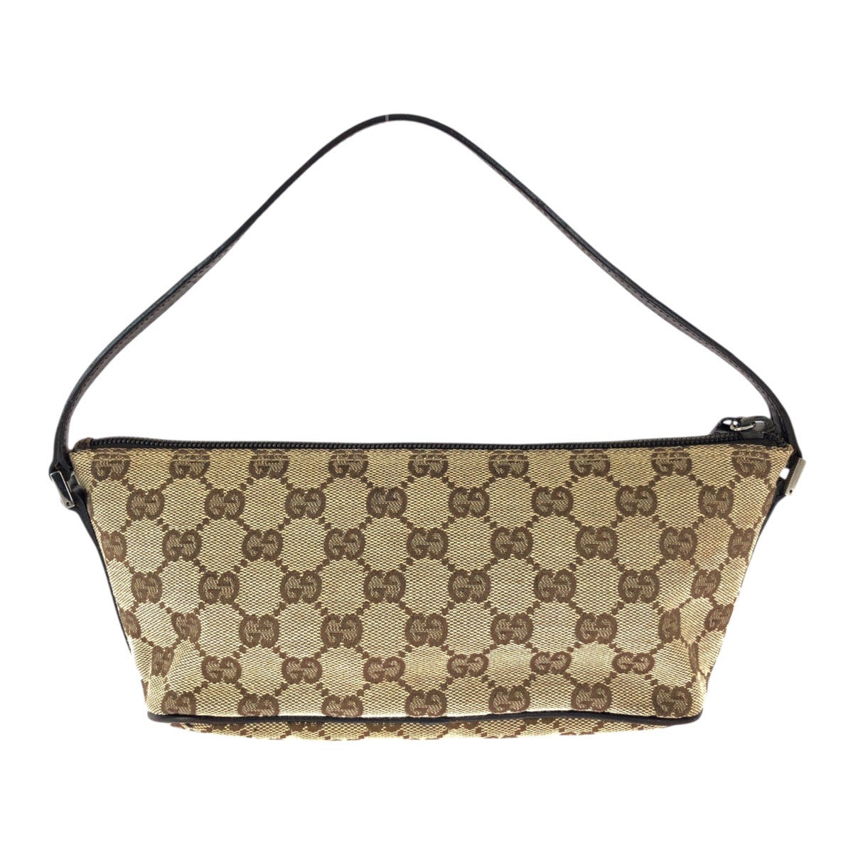 23276
GUCCI グッチ ベージュ ブラウン シルバー金具 GGキャンバス / レザー 07193 ハンドバッグ アクセサリーポーチ レディース AB21