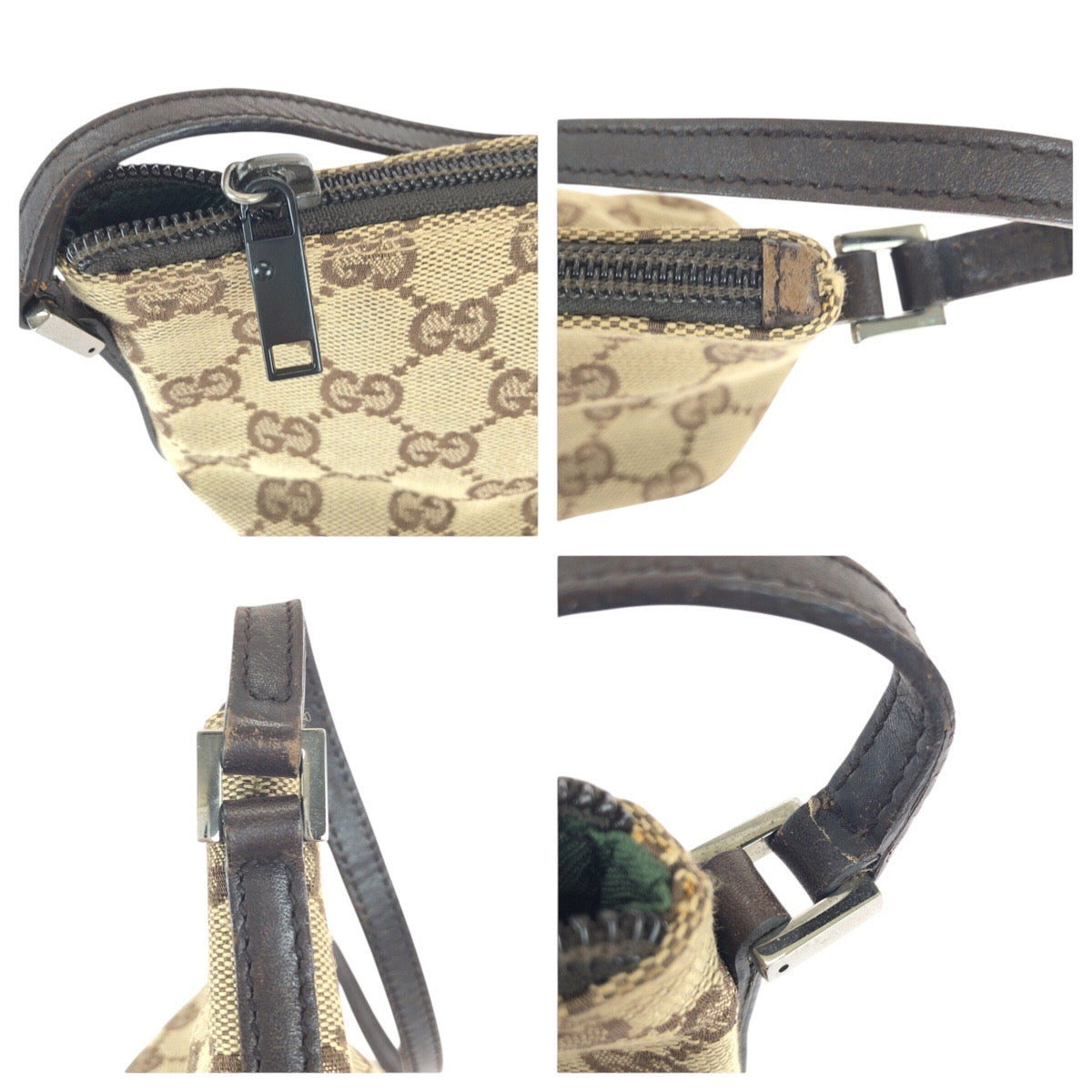 23276
GUCCI グッチ ベージュ ブラウン シルバー金具 GGキャンバス / レザー 07193 ハンドバッグ アクセサリーポーチ レディース AB21