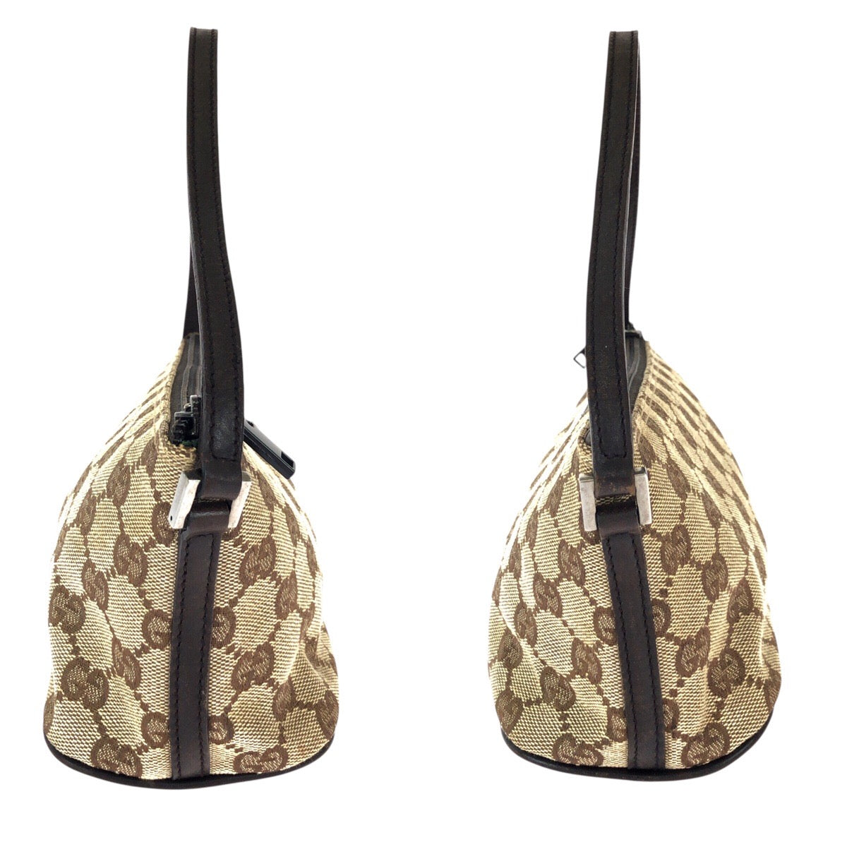 23276
GUCCI グッチ ベージュ ブラウン シルバー金具 GGキャンバス / レザー 07193 ハンドバッグ アクセサリーポーチ レディース AB21
