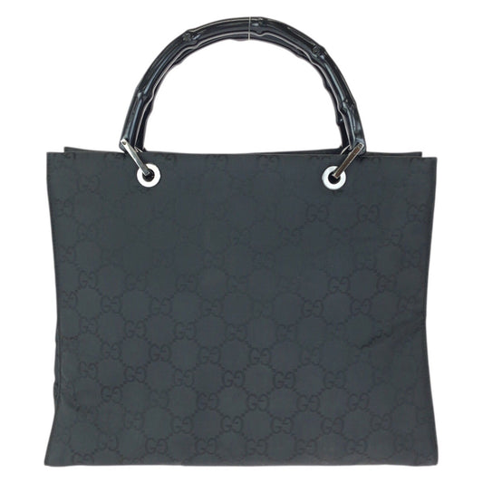 23277
GUCCI グッチ バンブー GG柄 ブラック 黒 シルバー金具 ナイロン 002 1010 トートバッグ ハンドバッグ レディース ABP35
